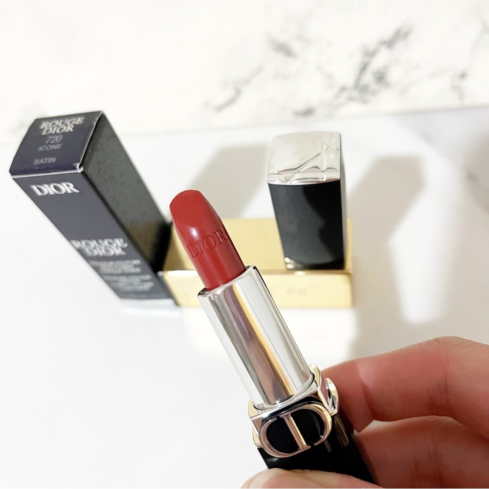 Dior Rouge Lipstick Color Rosewood 720 Icone Satin • Travel Size - Picture 4 of 9